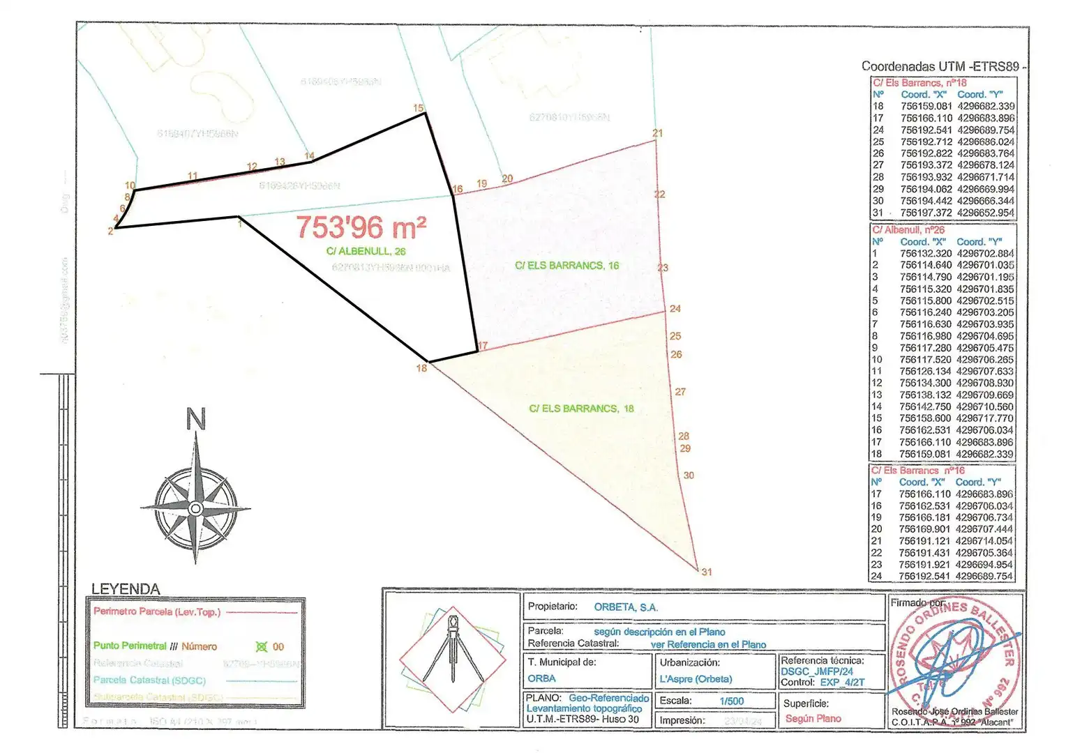 Residential land for sale in Orba
