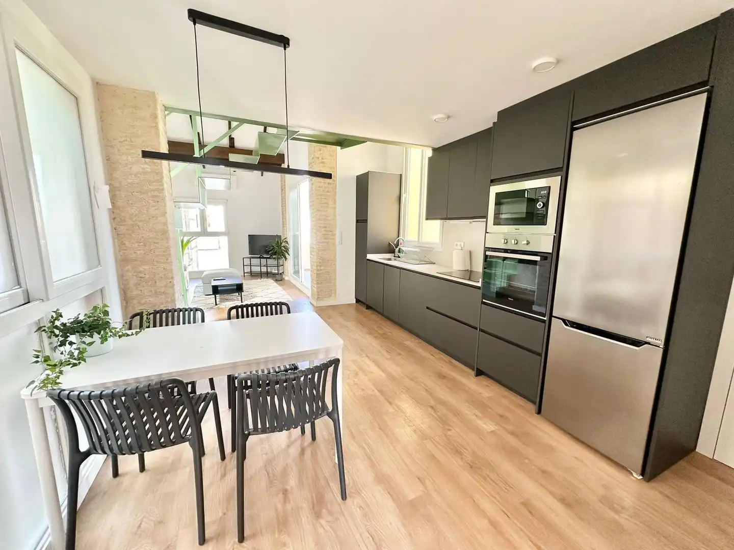 Kitchen of Attic for rent in Valencia  with Air Conditioner, Heating and Parquet flooring