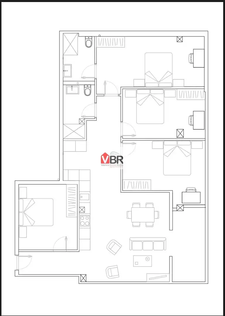 Wohnung zur Miete in Valencia mit Klimaanlage, Heizung und Terrasse