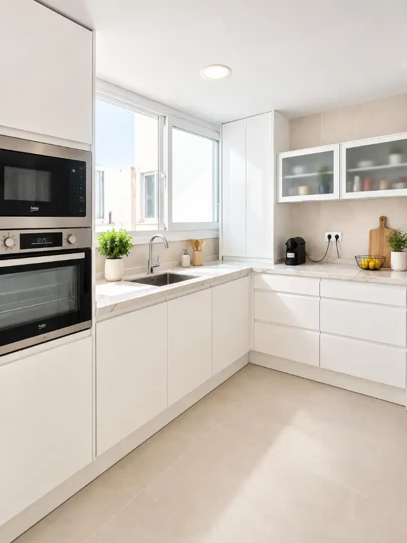 Küche von Wohnung zur Miete in Málaga mit Klimaanlage, Terrasse und Möbliert
