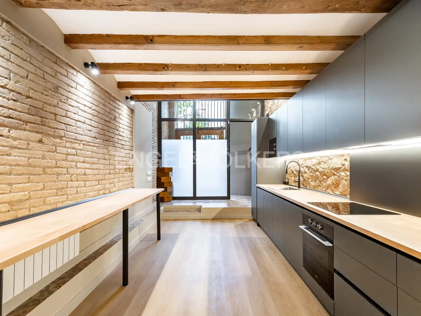 Cocina de Piso de alquiler en Barcelona con Aire acondicionado, Calefacción y Parquet