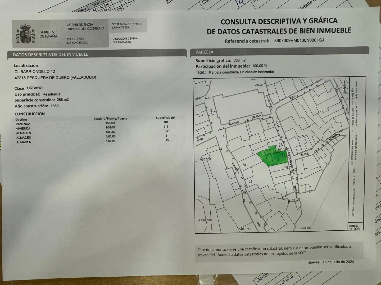 Finca rústica en venta en Pesquera de Duero con Trastero