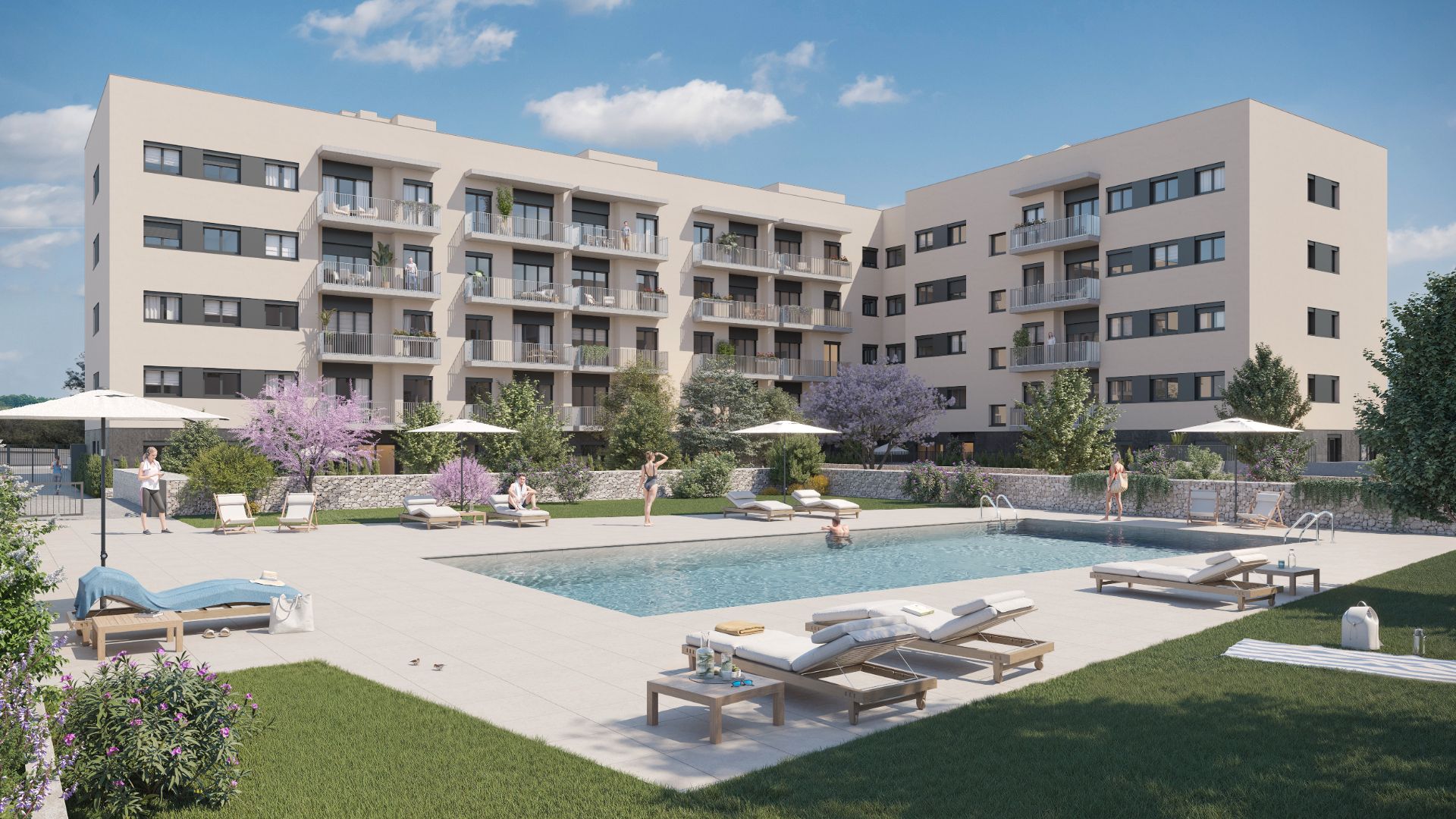 Swimming pool of Flat for sale in Montcada i Reixac  with Air Conditioner, Heating and Parquet flooring