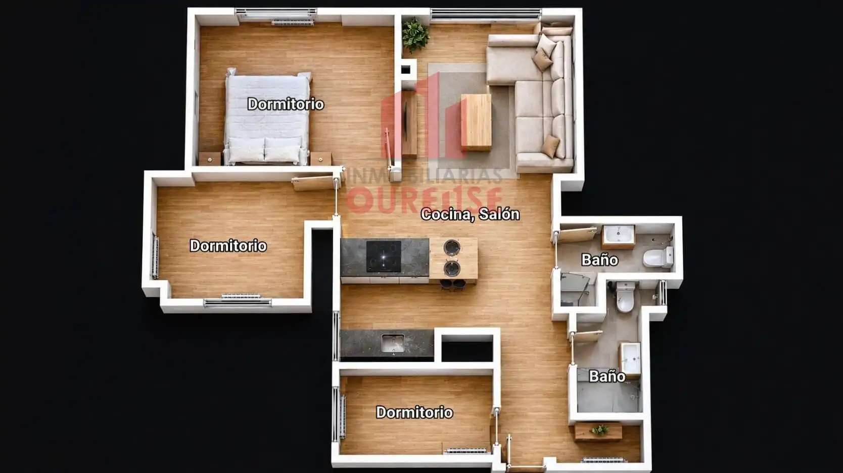 Flat for rent in Ourense Capital   with Heating and Furnished