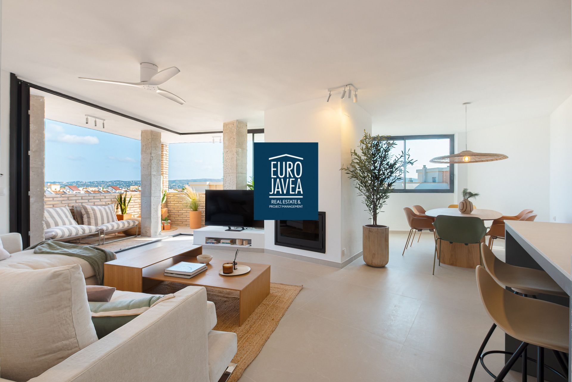 Sala d'estar de Apartament en venda en Jávea / Xàbia amb Aire condicionat i Terrassa
