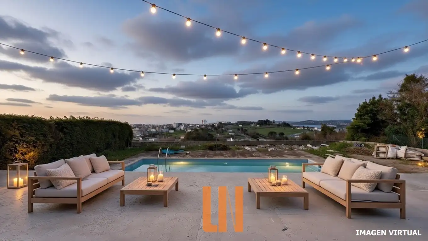 Terraza de Casa o chalet en venta en A Coruña Capital  con Calefacción, Jardín privado y Parquet