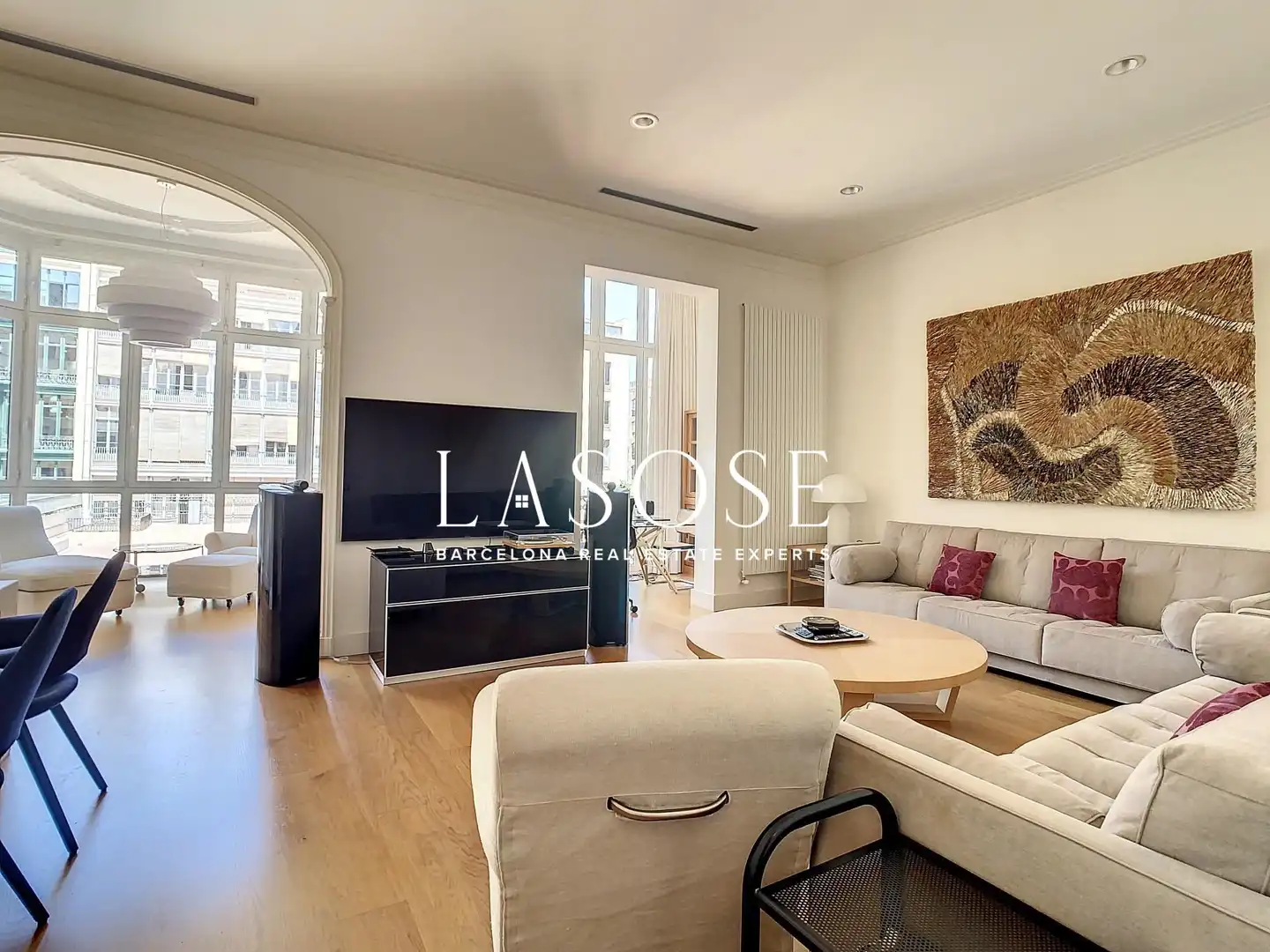 Sala d'estar de Apartament de lloguer en Barcelona amb Aire condicionat, Parquet i Balcó
