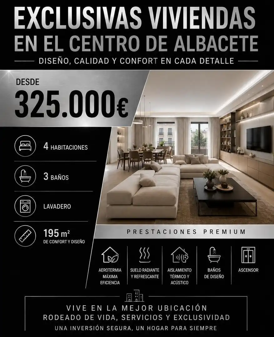 Sala de estar de Piso en venta en Albacete con Calefacción y Balcón