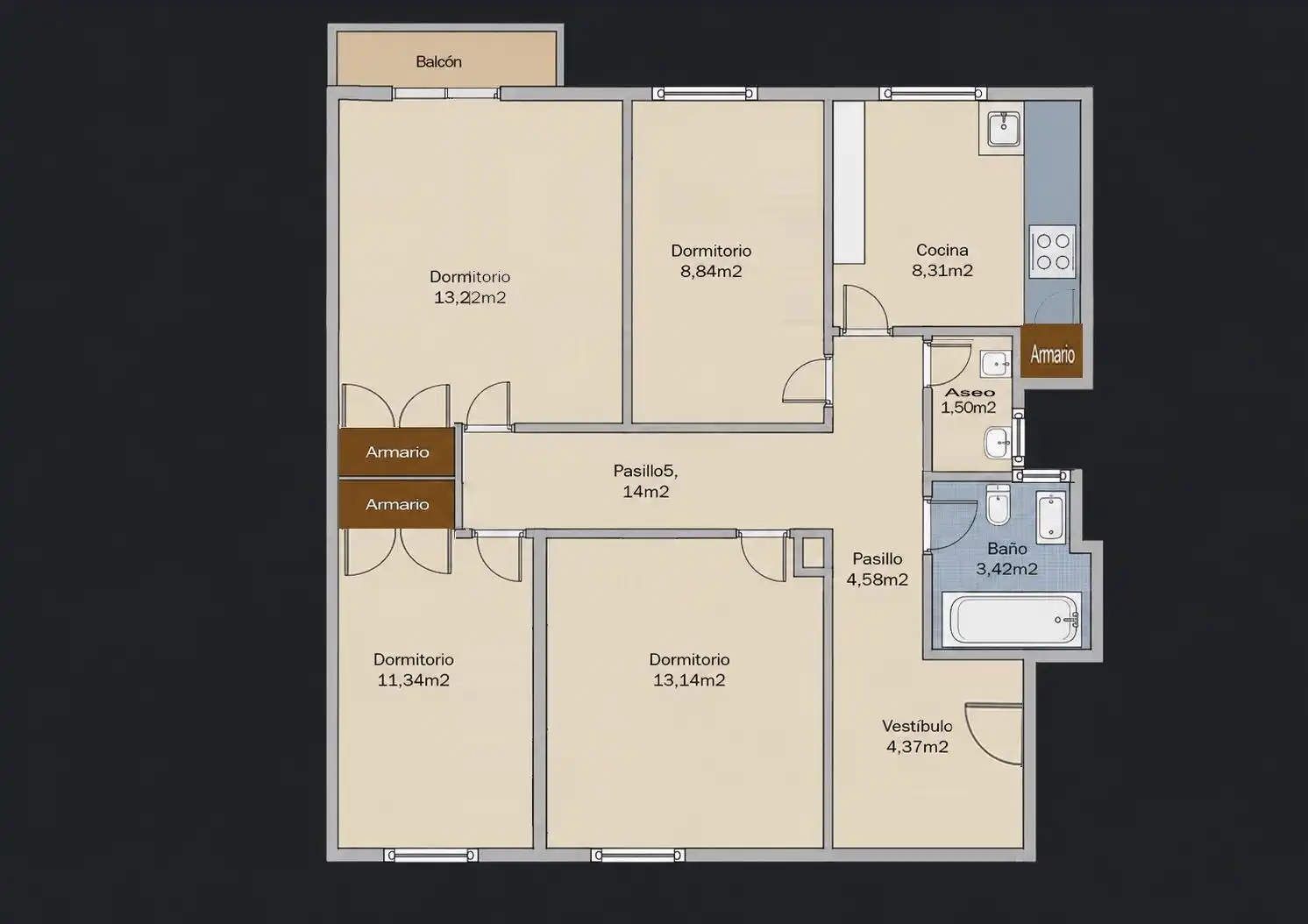 Wohnung zum Verkauf in Madrid mit Heizung und Balkon