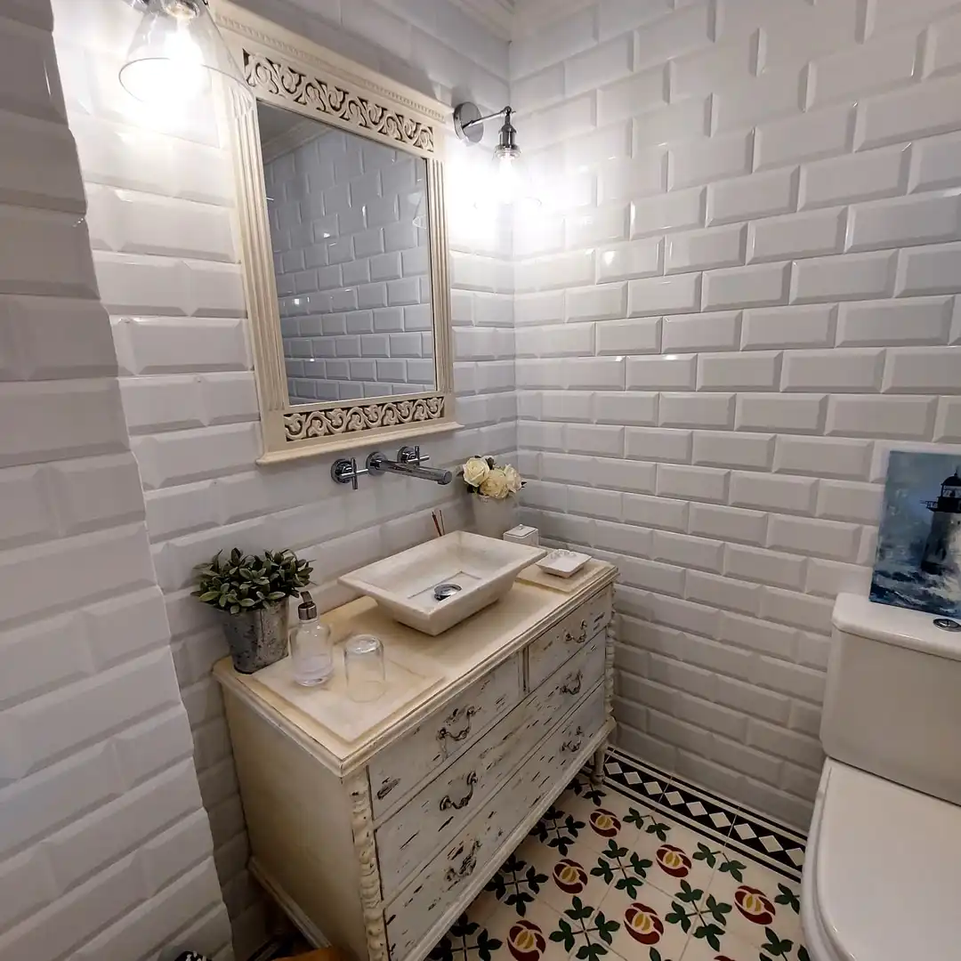 Badezimmer von Wohnung zum Verkauf in Ciutadella de Menorca mit Klimaanlage, Möbliert und Ofen