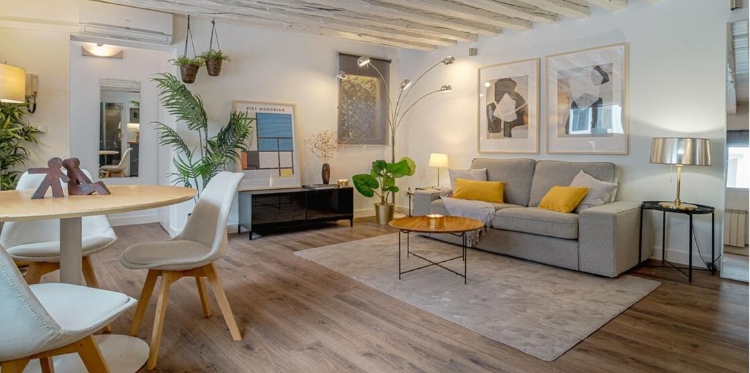 Living room of Flat for sale in  Madrid Capital  with Air Conditioner, Heating and Furnished