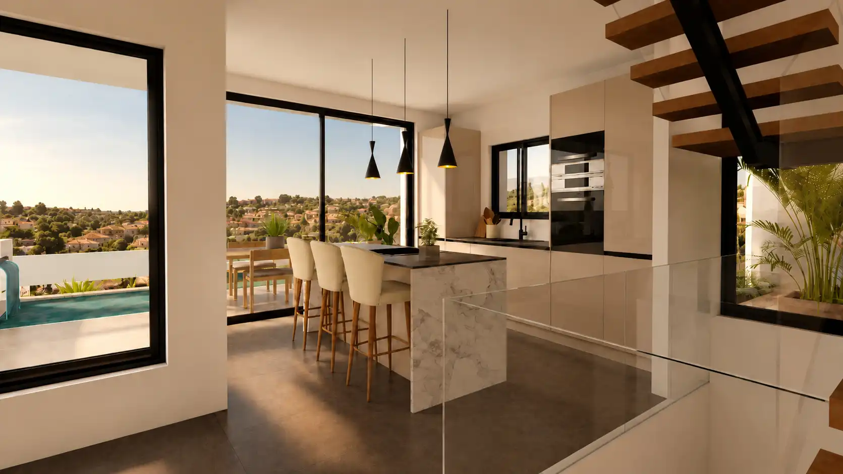 Cuina de Casa o xalet en venda en Málaga amb Aire condicionat, Jardí privat i Terrassa