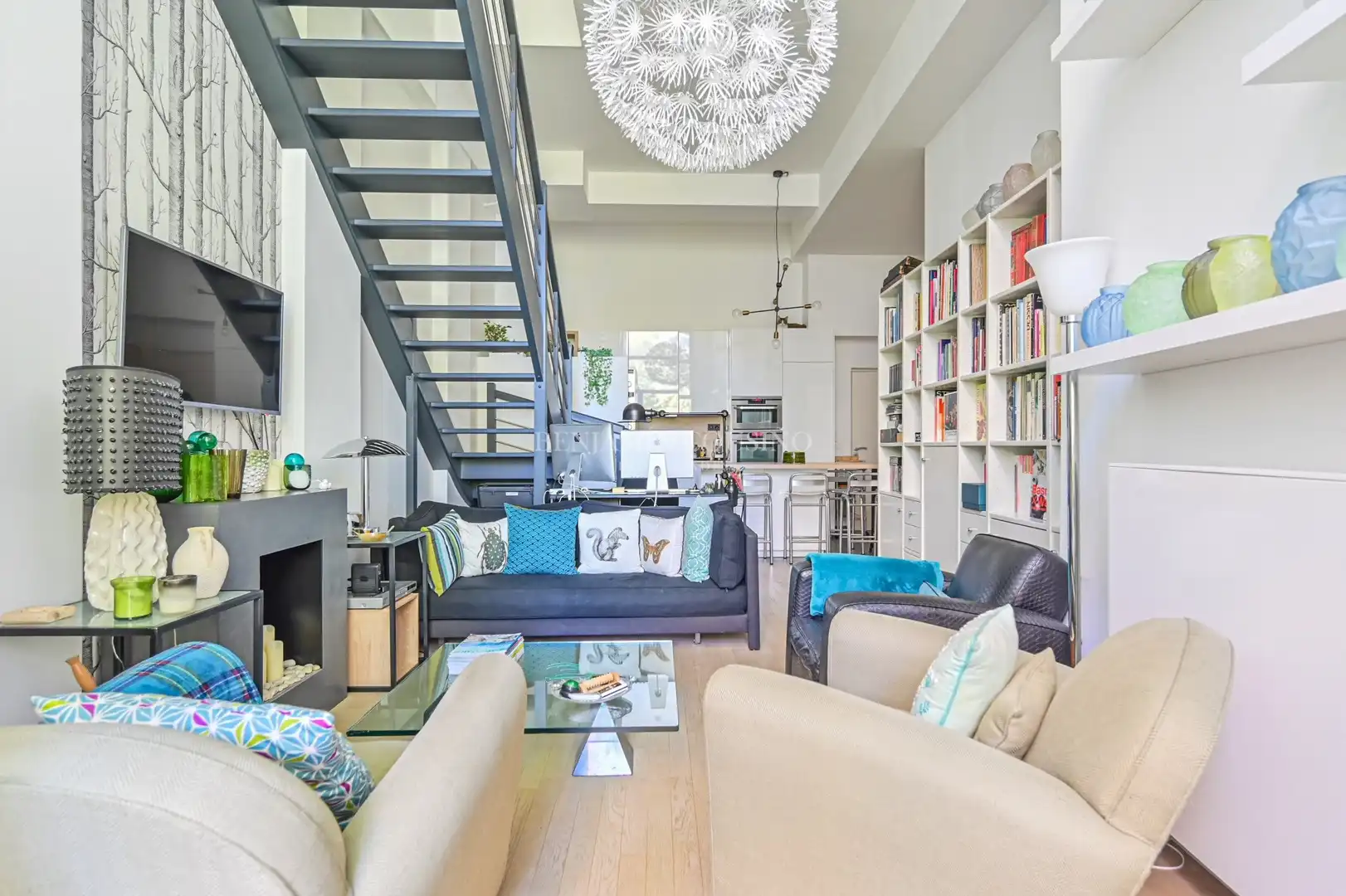 Sala de estar de Dúplex en venta en Madrid con Aire acondicionado y Trastero