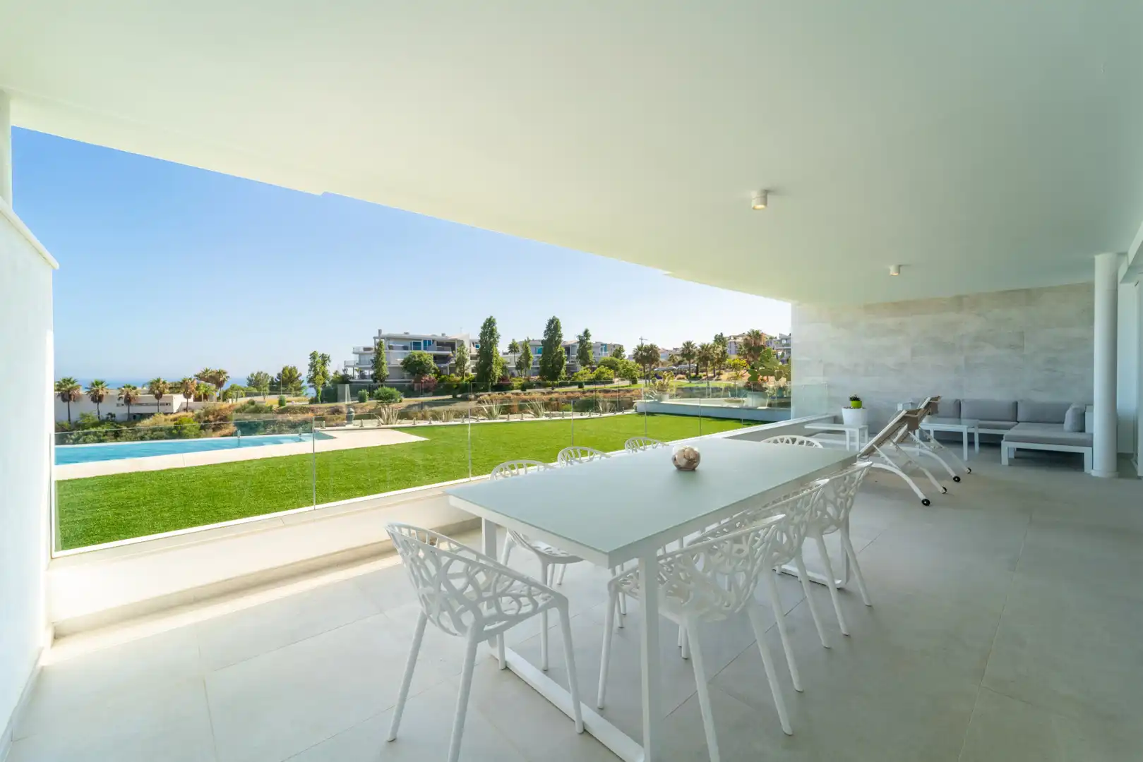 Terrasse von Wohnungen zur Miete in Benalmádena mit Klimaanlage, Terrasse und Schwimmbad