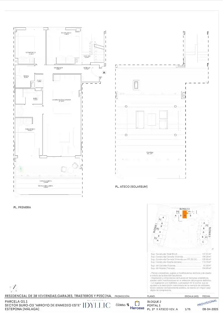 Dachboden zum Verkauf in Estepona mit Klimaanlage, Privatgarten und Terrasse