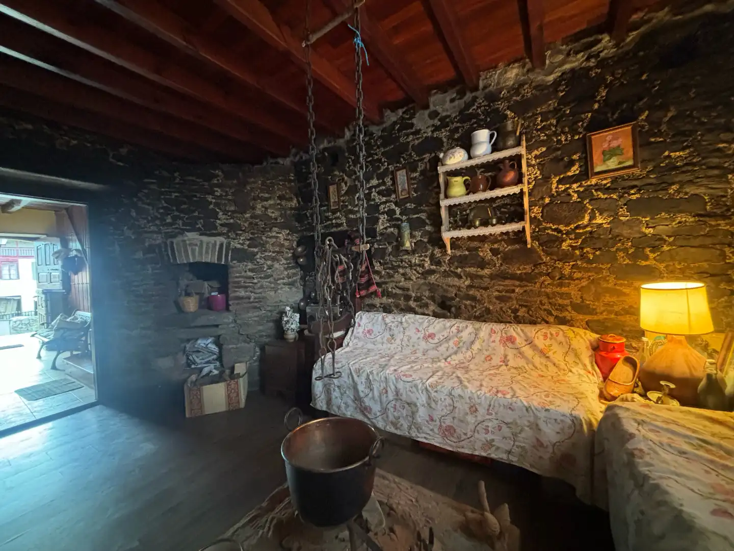 Sala de estar de Finca rústica en venta en Tineo con Jardín privado, Parquet y Terraza
