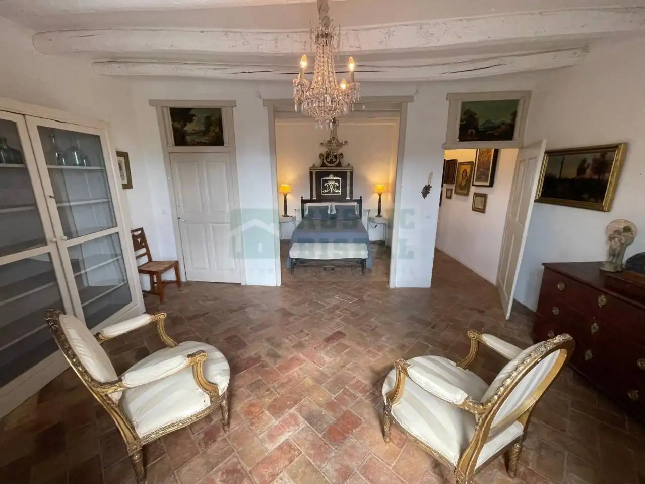 Wohnzimmer von Country house zur Miete in Navata mit Klimaanlage, Heizung und Privatgarten