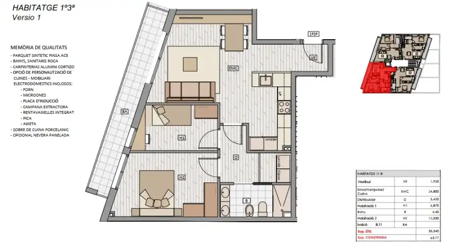 Flat with terrace for sale in Passeig de la Salut, imagen 13