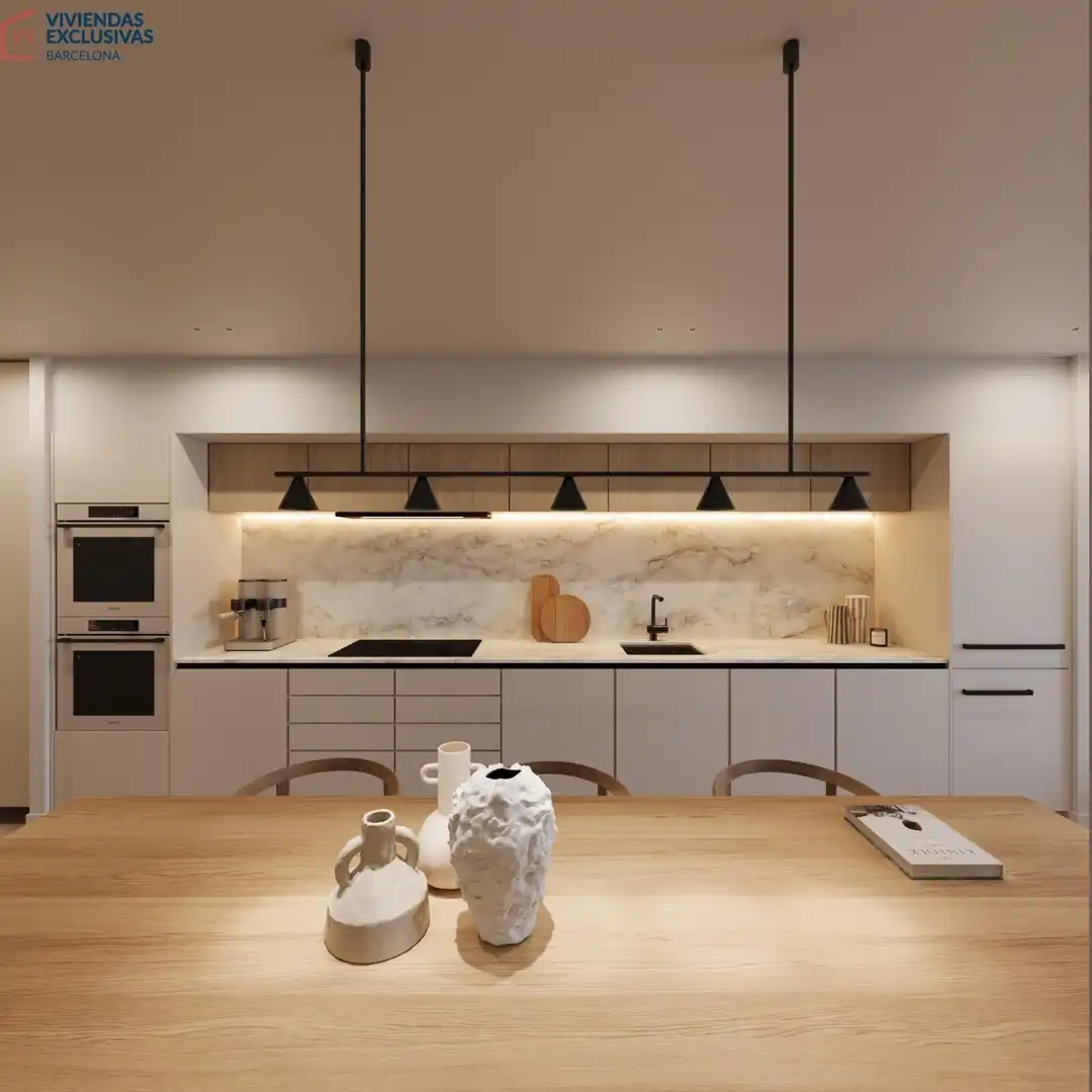 Cocina de Dúplex en venta en Barcelona con Parquet, Balcón y Alarma