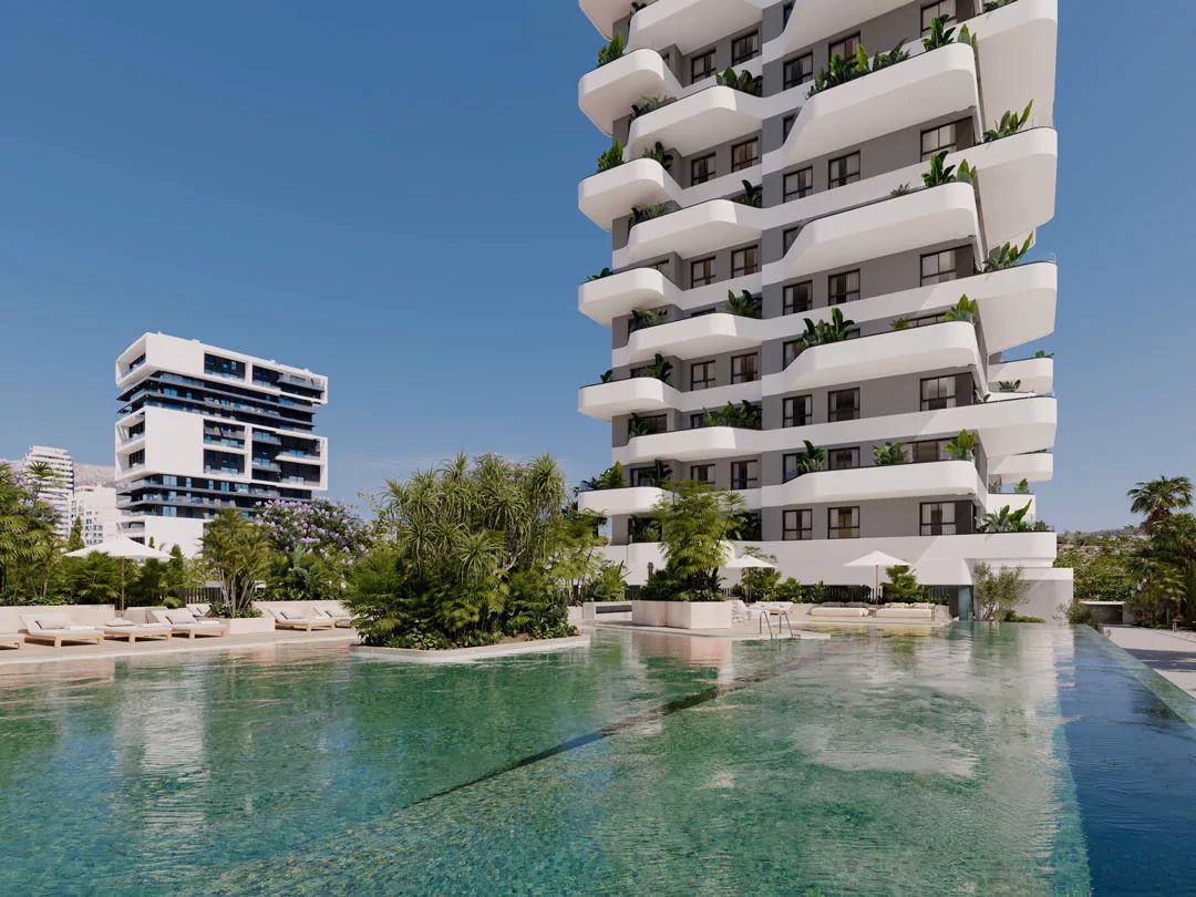 Swimming pool of Flat for sale in Calpe / Calp