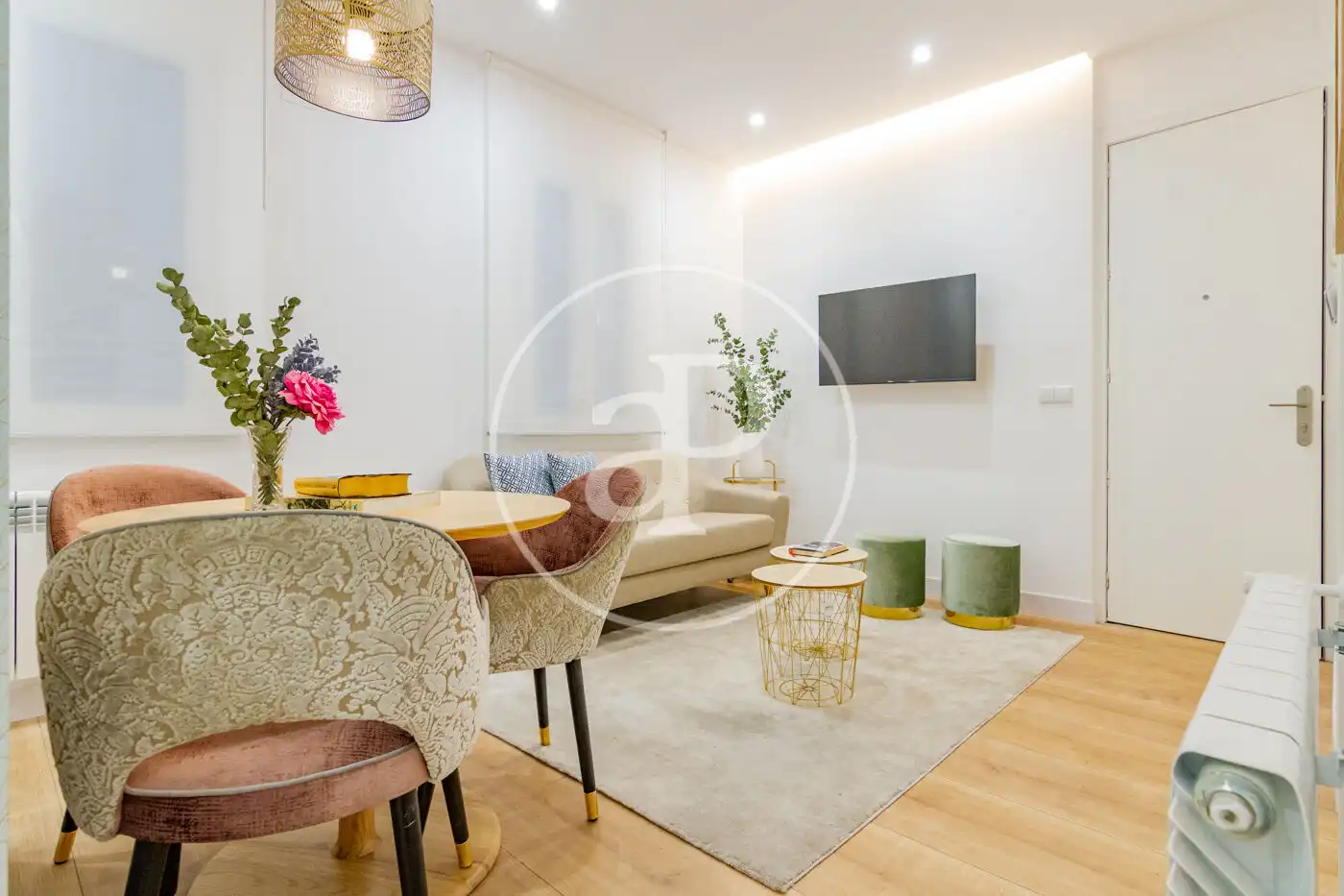 Living room of Flat for rent in Madrid  with Air Conditioner, Heating and Furnished