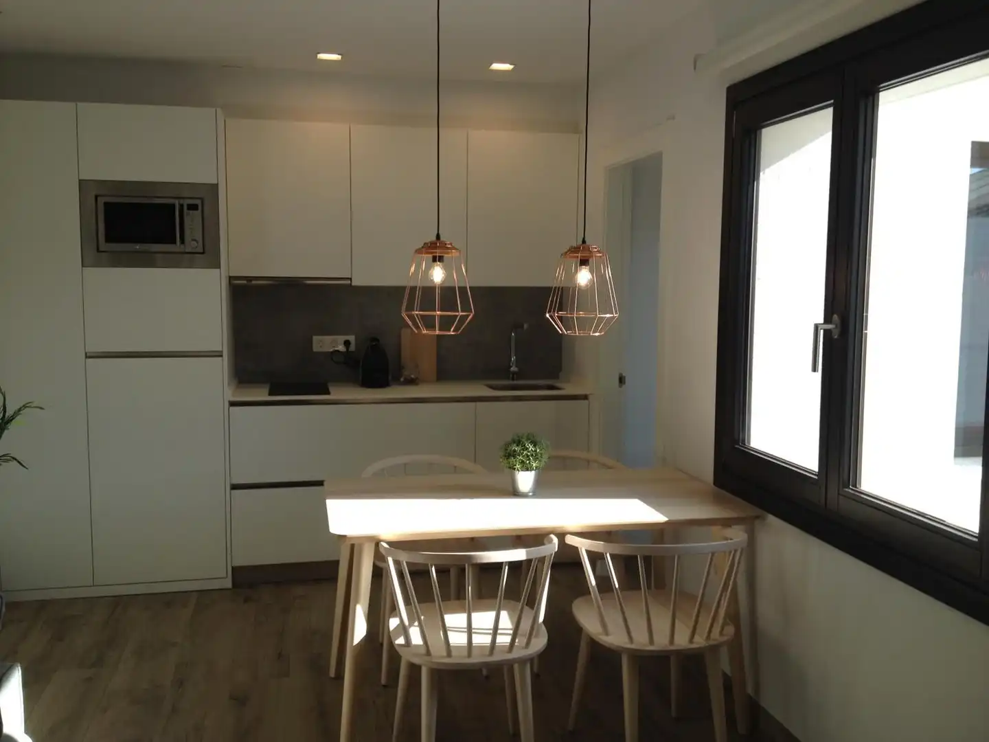 Kitchen of Apartments for rent in Granada  with Air Conditioner, Private garden and Furnished