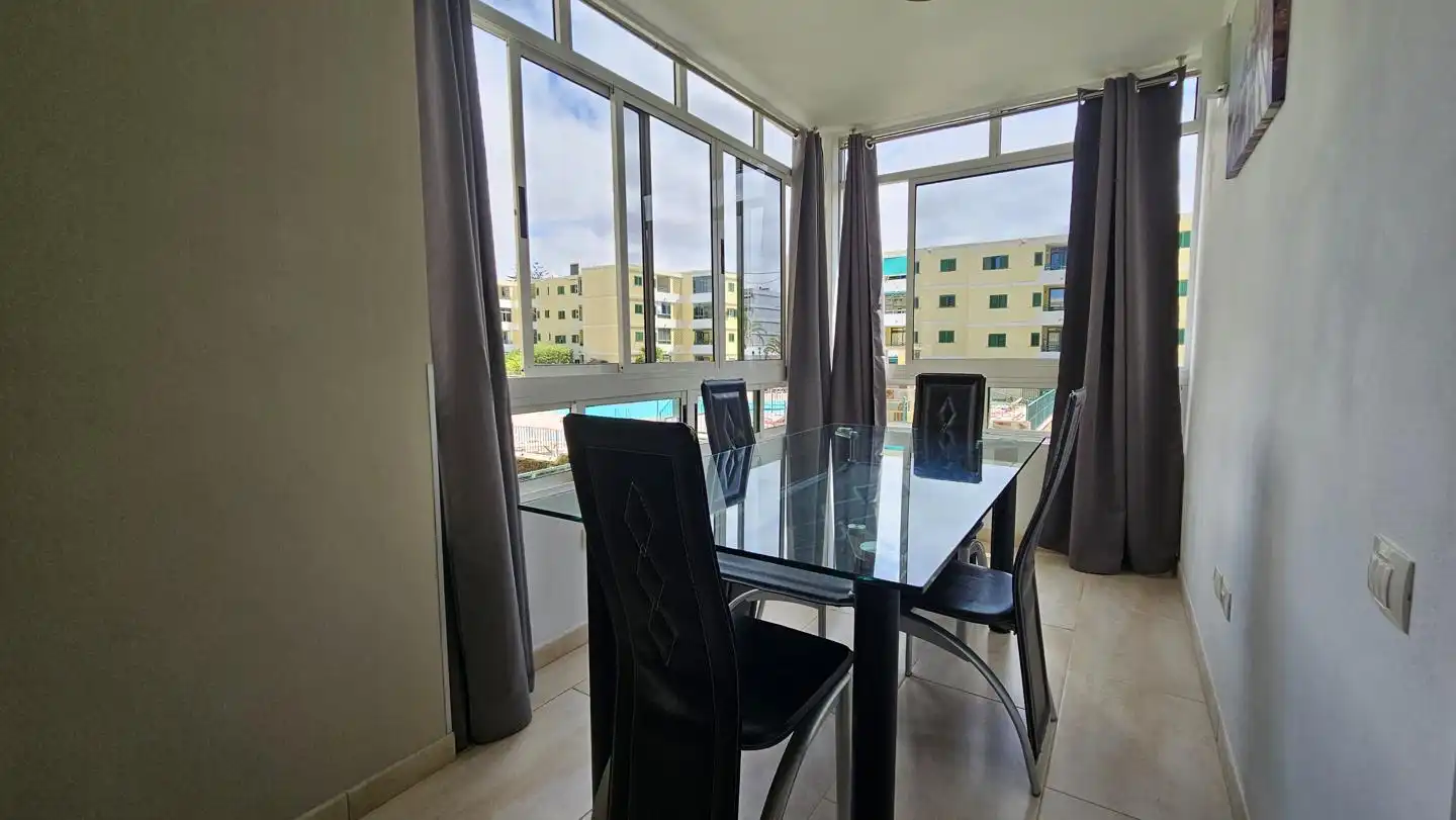 Dining room of Flat for sale in San Bartolomé de Tirajana  with Air Conditioner, Furnished and Community pool