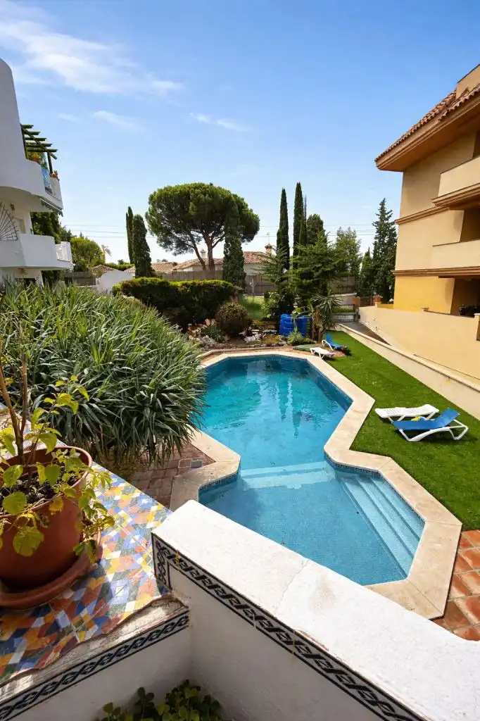 Swimming pool of Apartments for sale in Mijas  with Private garden, Alarm and Community pool