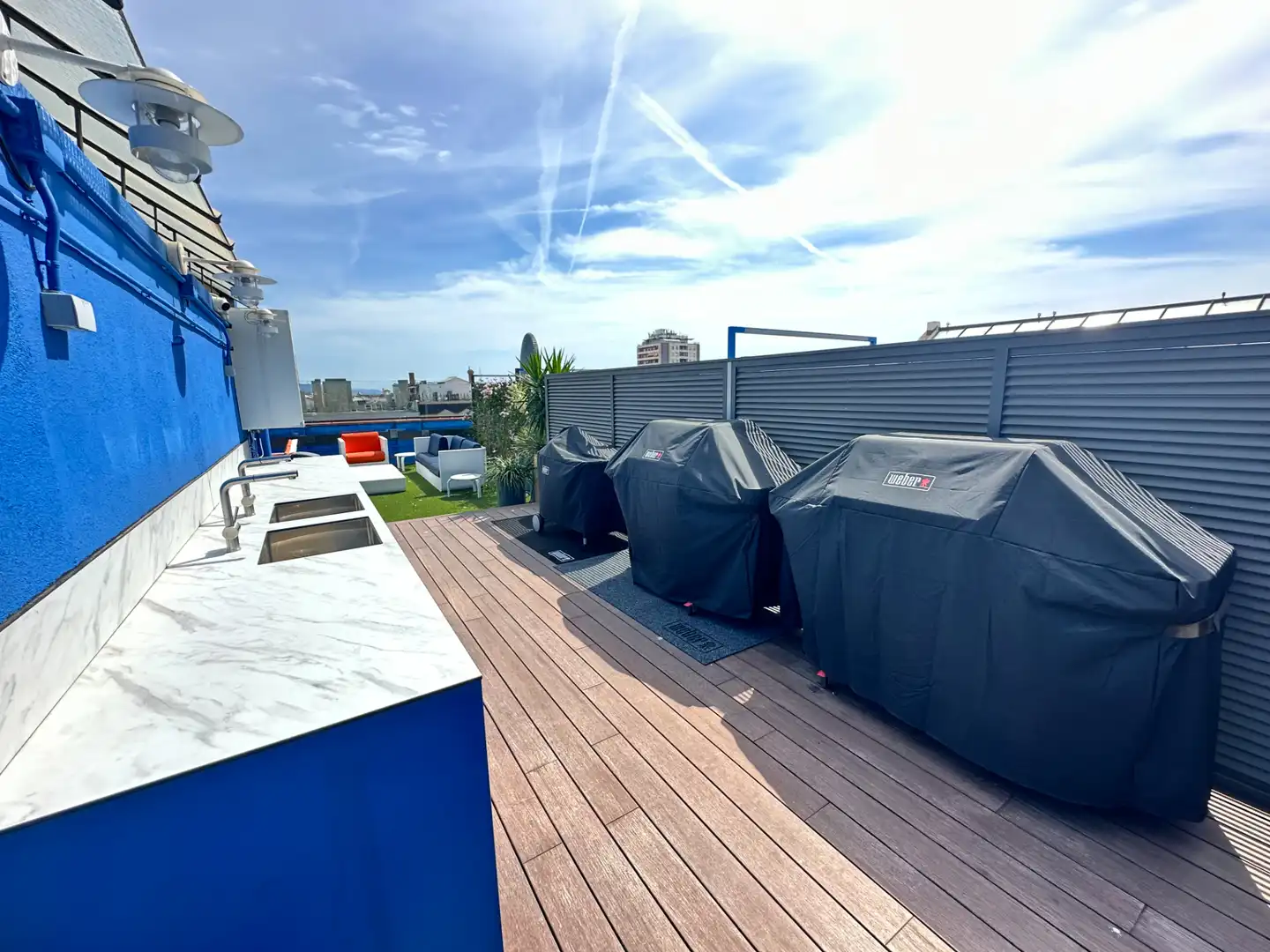 Terraza de Piso de alquiler en Barcelona con Aire acondicionado, Calefacción y Parquet