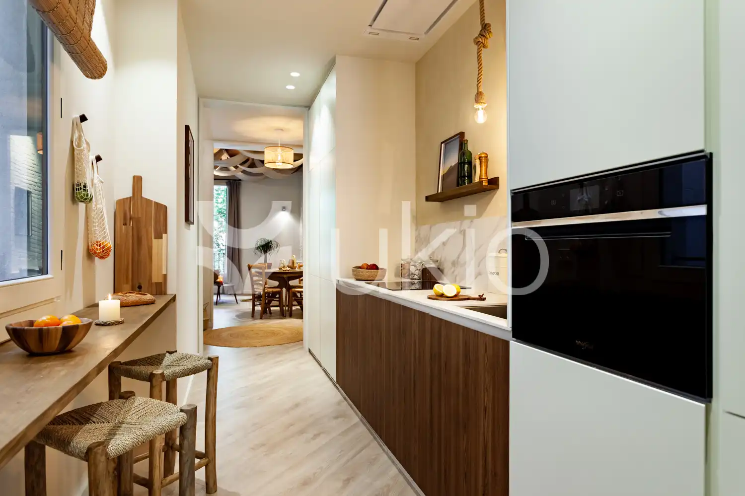 Cocina de Apartamento de alquiler en Barcelona con Aire acondicionado, Amueblado y Horno