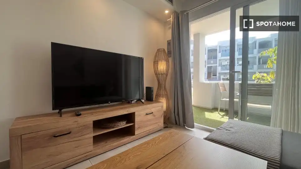 Wohnzimmer von Wohnungen zur untervermieten in La Oliva mit Klimaanlage, Terrasse und Möbliert