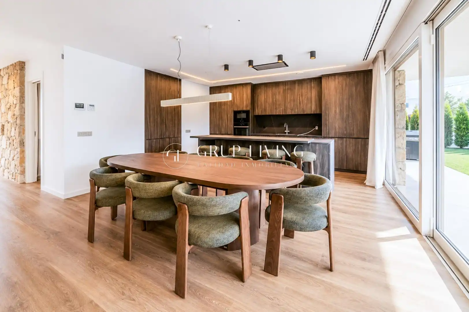 Esszimmer von Haus oder Chalet zur Miete in Sitges mit Klimaanlage, Heizung und Privatgarten
