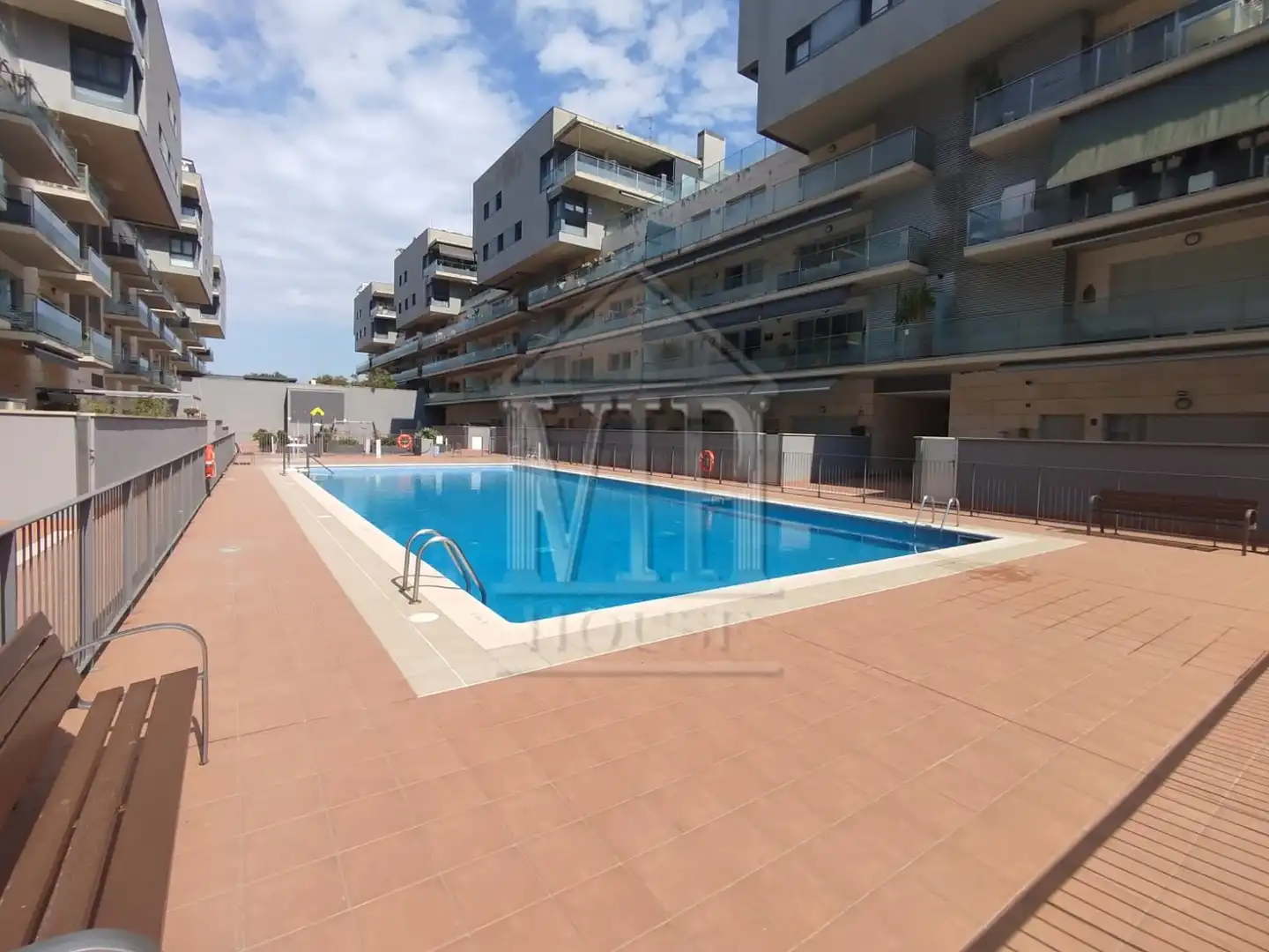 Swimming pool of Flat for sale in Badalona  with Air Conditioner, Heating and Furnished