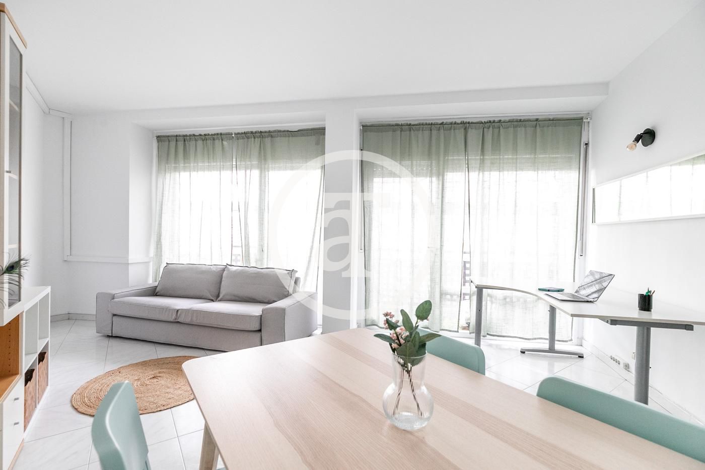 Sala d'estar de Pis de lloguer en  Barcelona Capital amb Aire condicionat, Calefacció i Moblat