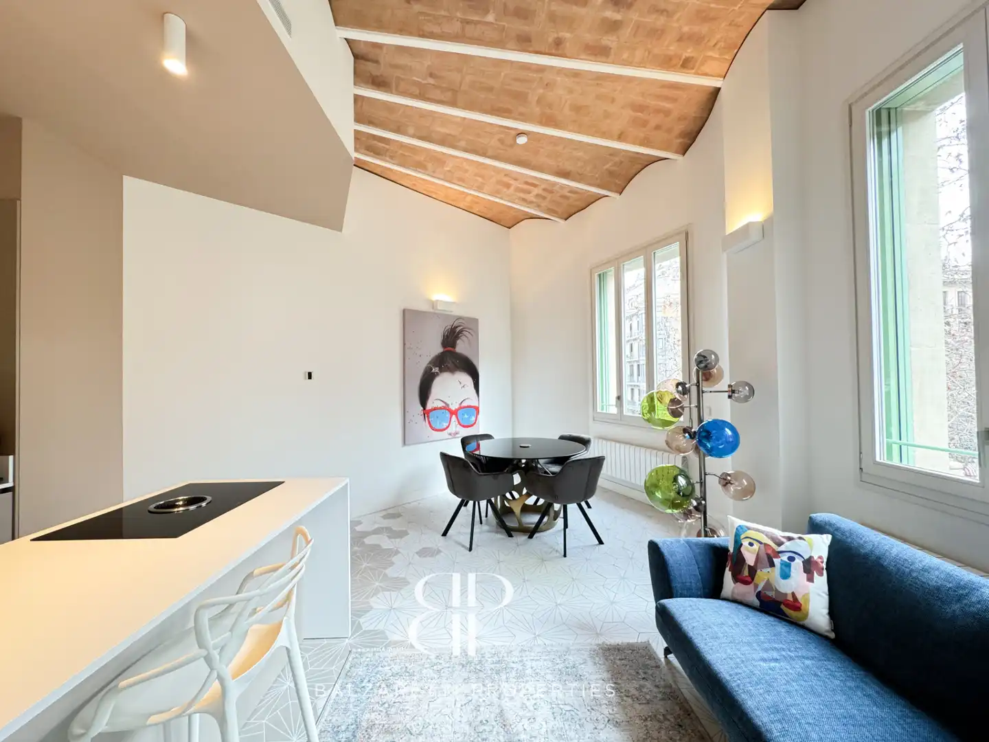 Wohnzimmer von Wohnung zur Miete in Barcelona mit Klimaanlage, Heizung und Möbliert