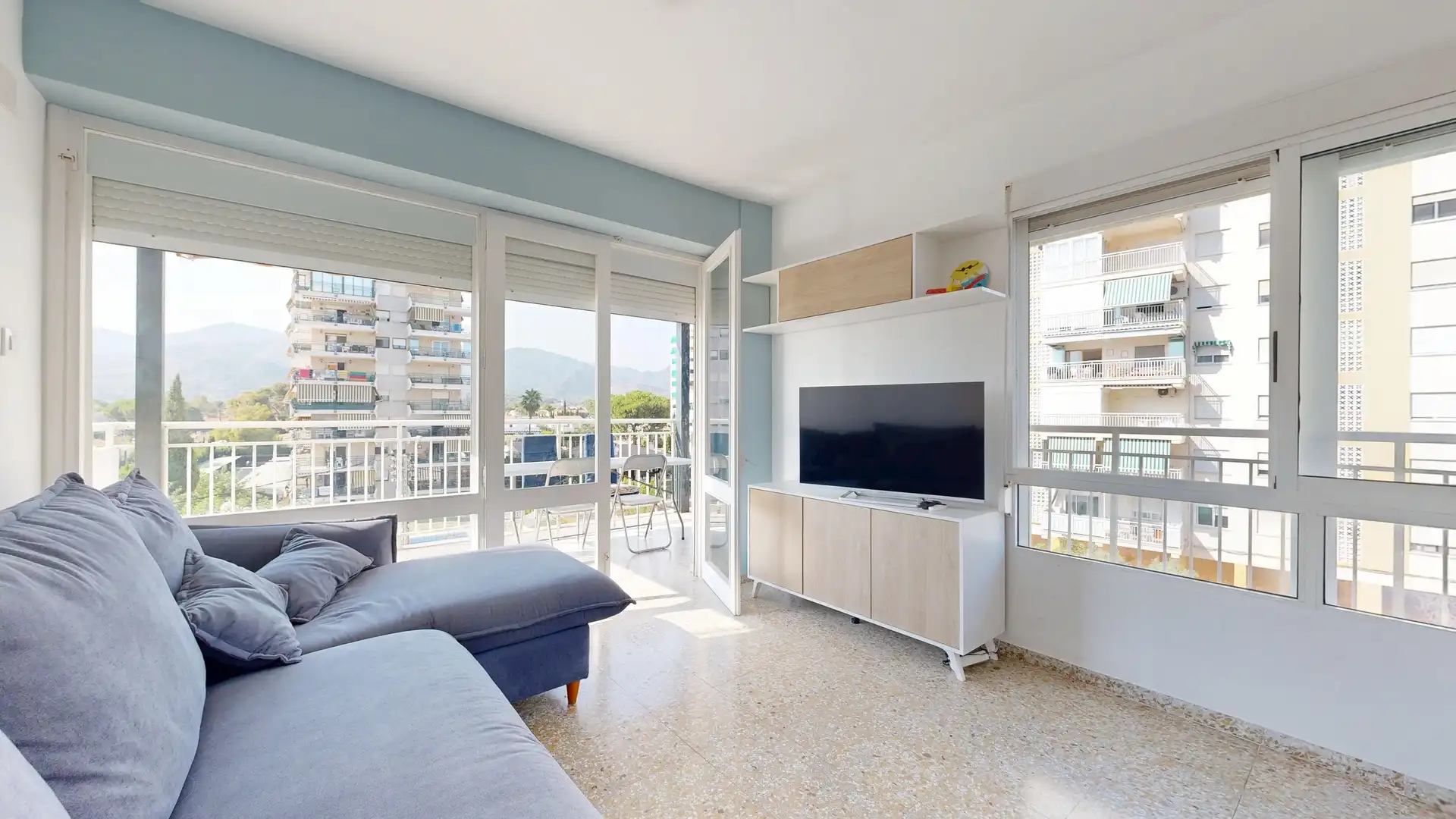 Sala de estar de Piso en venta en Benicasim / Benicàssim con Jardín privado y Terraza