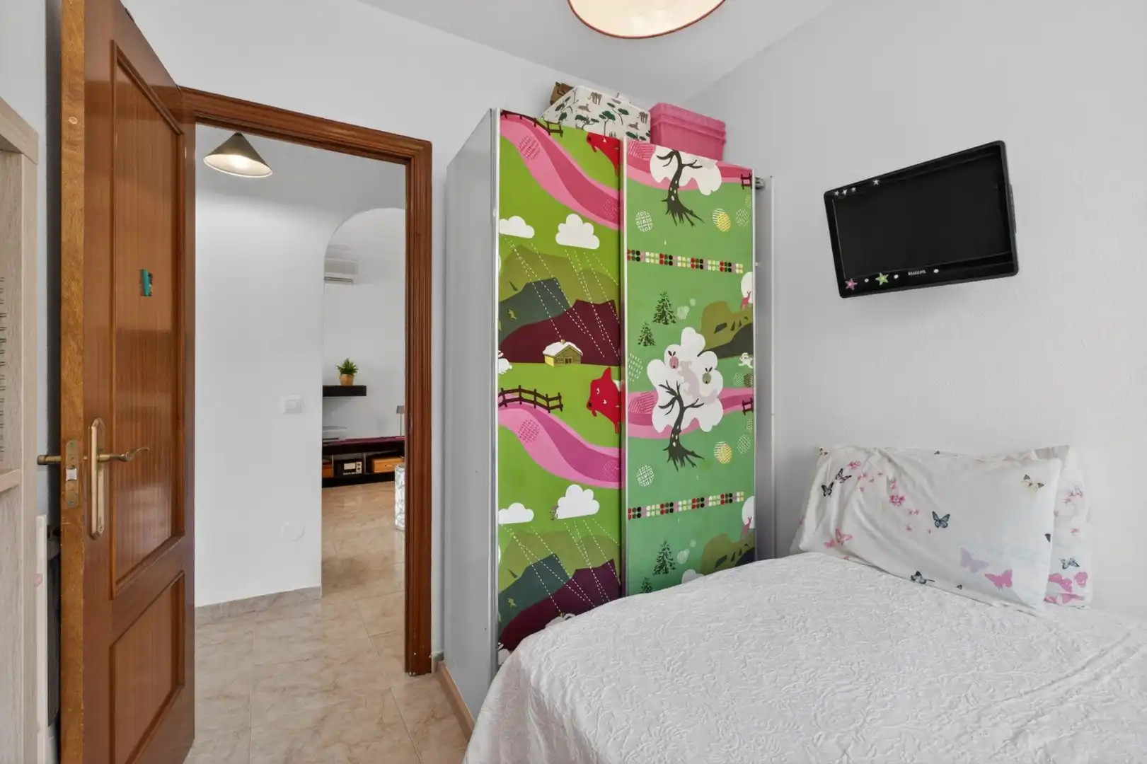 Schlafzimmer von Wohnung zum Verkauf in Benalmádena mit Klimaanlage, Privatgarten und Abstellraum