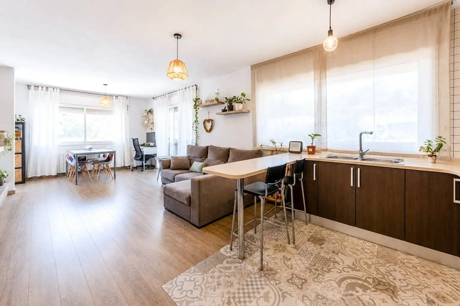 Living room of Houses for sale in Olèrdola  with Heating, Parquet flooring and Terrace