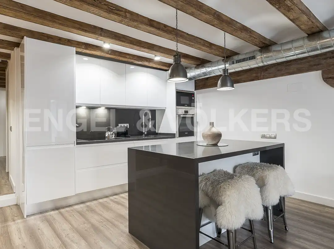 Küche von Wohnung zur Miete in Barcelona mit Klimaanlage, Heizung und Möbliert