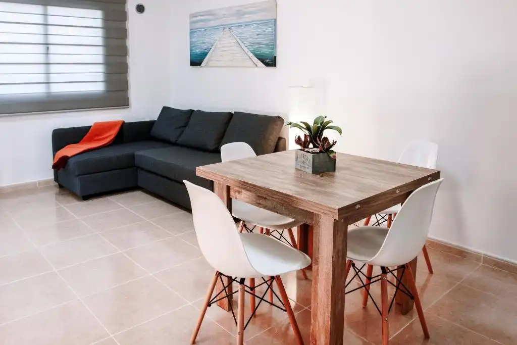 Living room of Flat for sale in La Oliva  with Terrace, Furnished and Oven