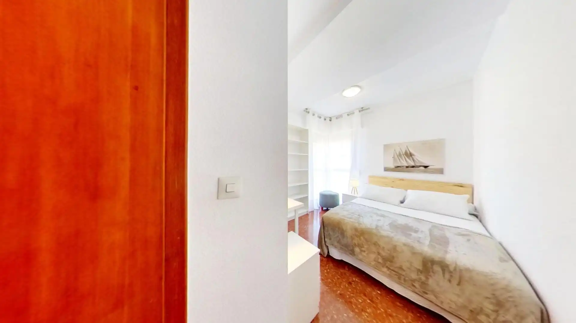 Schlafzimmer von Wohnung zur Miete in Valencia mit Terrasse, Möbliert und Balkon