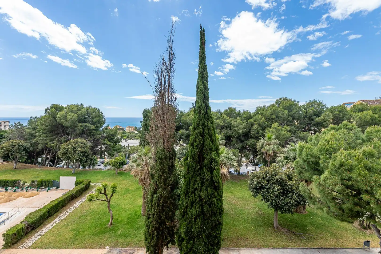 Garten von Wohnungen zur Miete in Benalmádena mit Klimaanlage, Heizung und Privatgarten