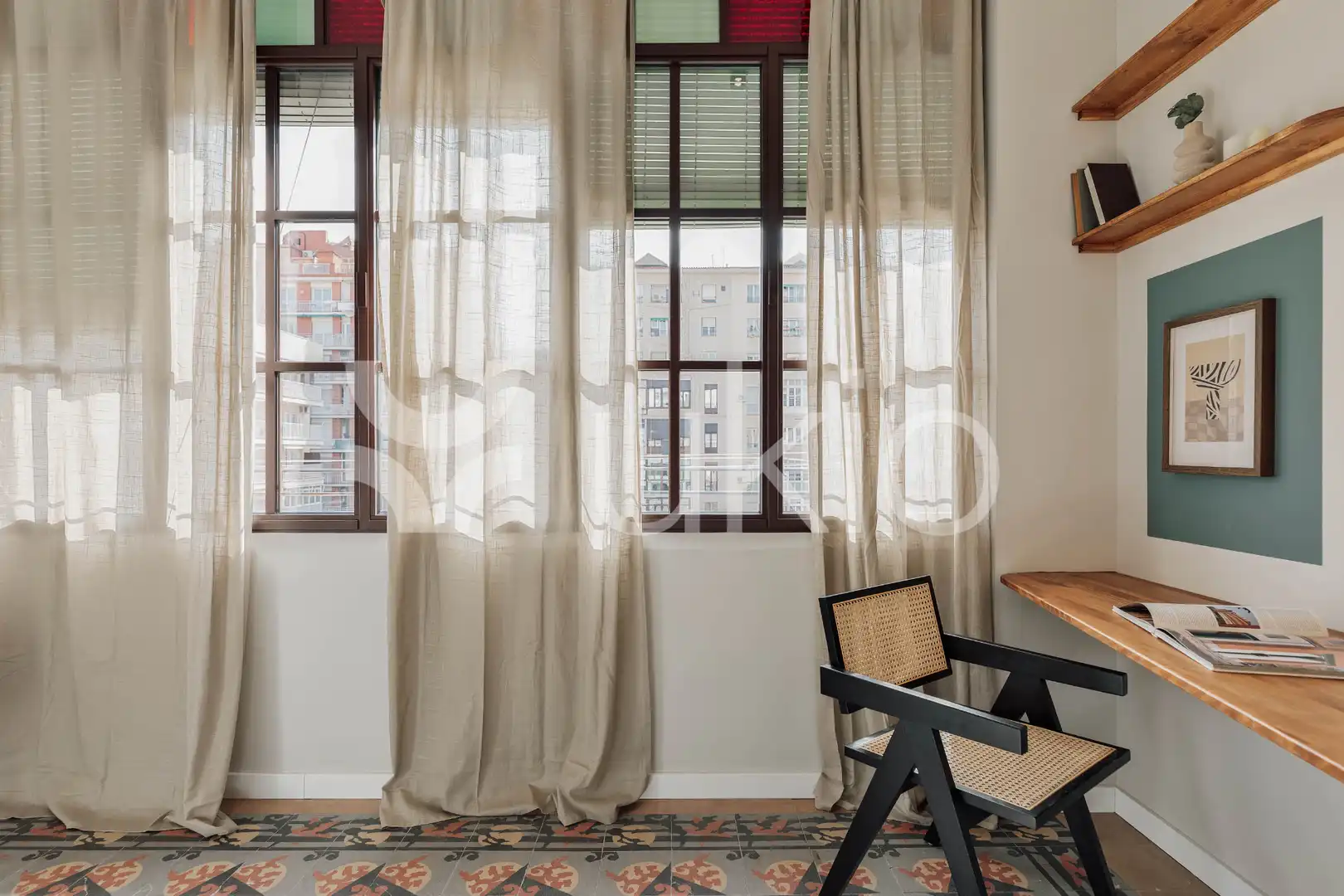 Schlafzimmer von Wohnungen zur Miete in Barcelona mit Klimaanlage, Heizung und Möbliert