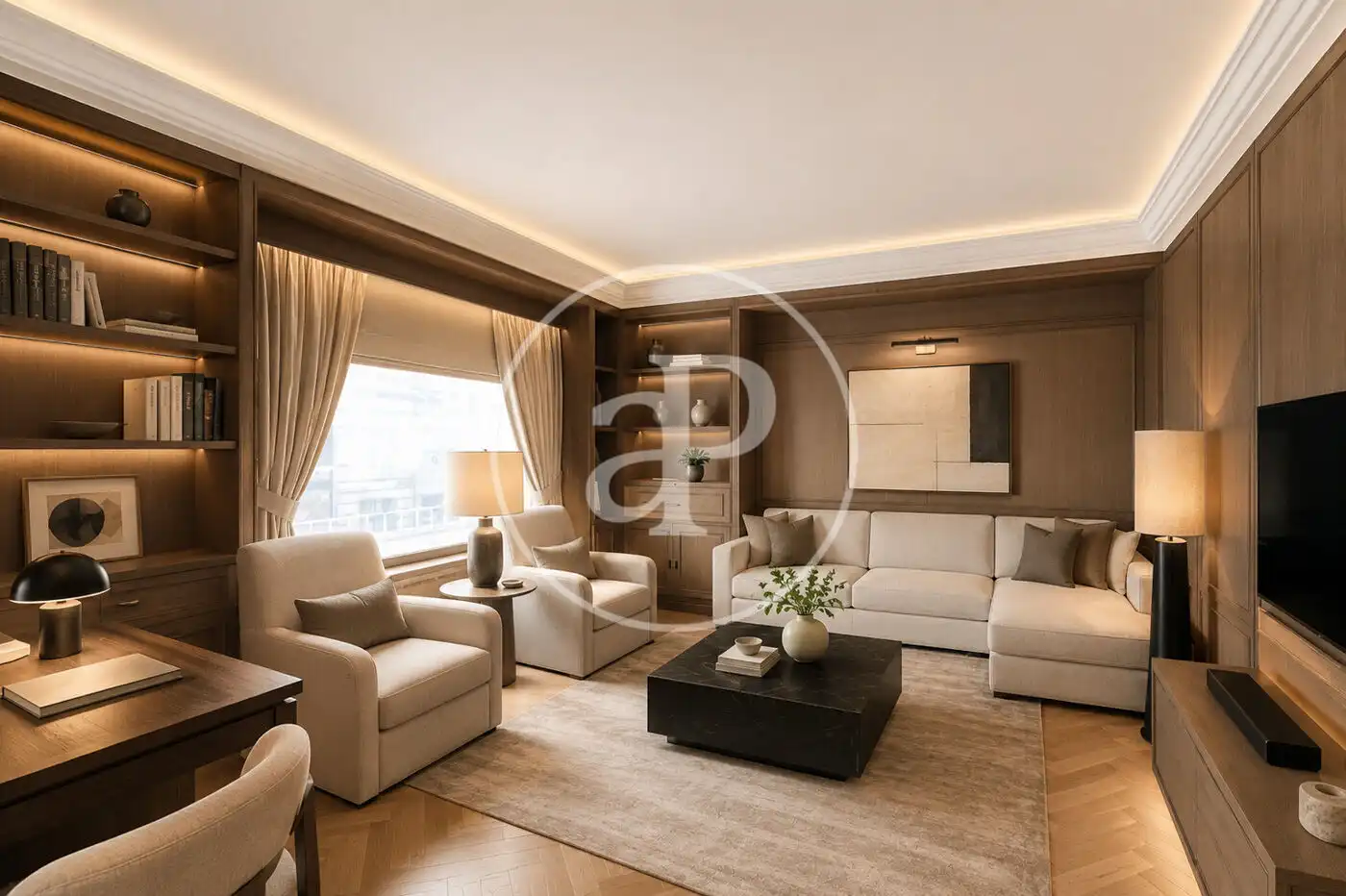 Sala d'estar de Pis en venda en Barcelona amb Aire condicionat, Calefacció i Terrassa