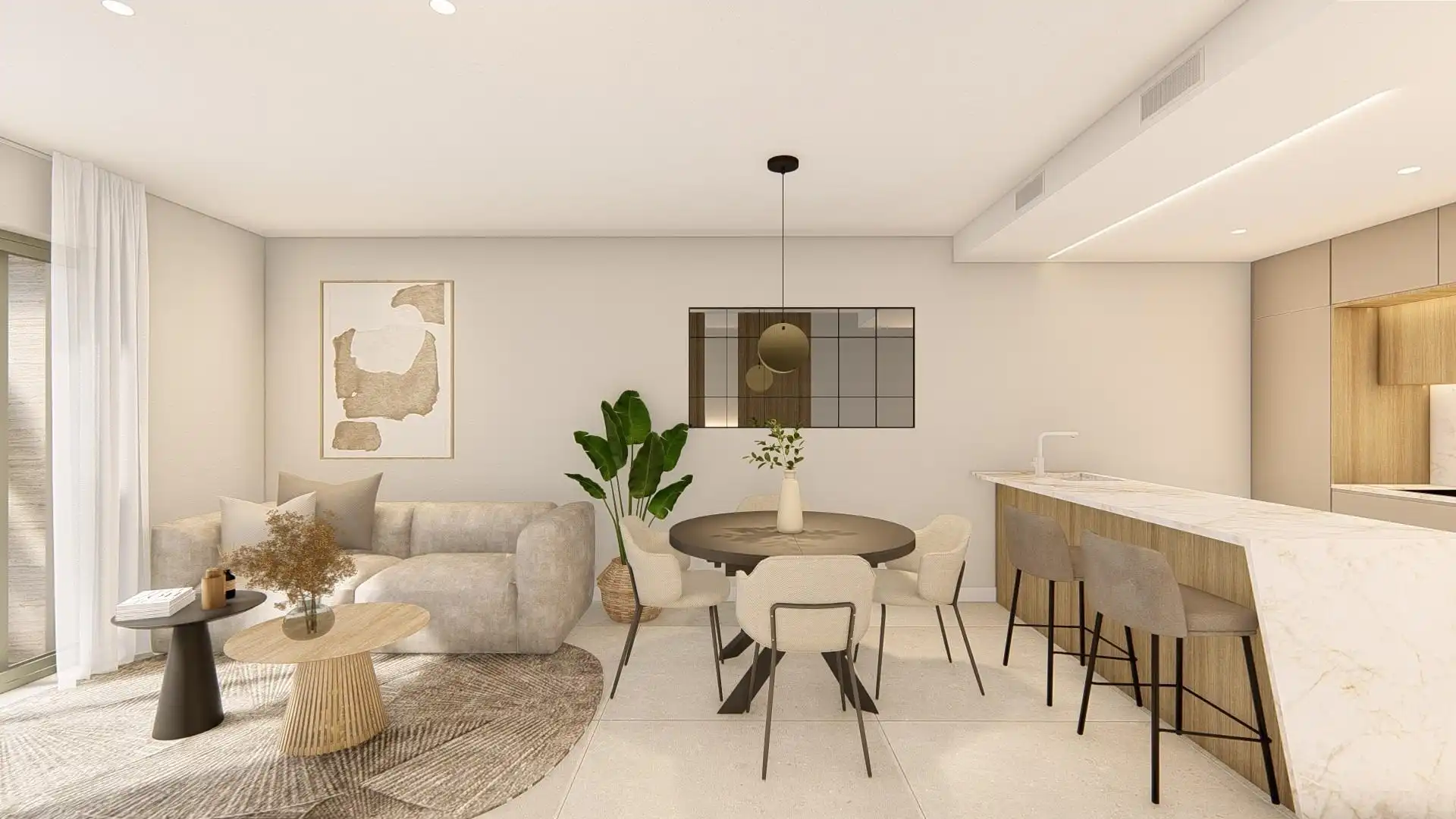 Sala d'estar de Àtic en venda en Los Alcázares amb Aire condicionat, Terrassa i Piscina comunitària