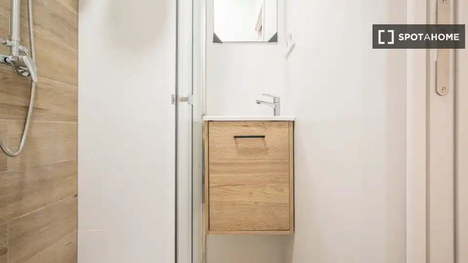 Bathroom of Study for share in Madrid  with Air Conditioner, Terrace and Furnished