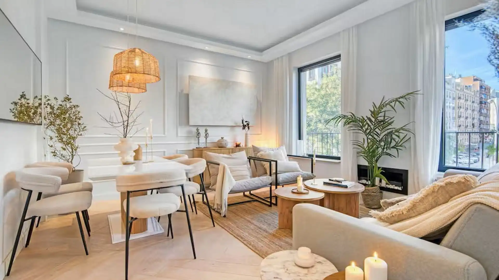 Sala de estar de Apartamento de alquiler en  Madrid Capital con Aire acondicionado, Calefacción y Jardín privado