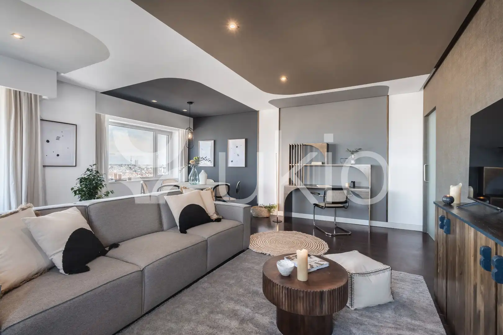 Living room of Apartments for rent in Madrid  with Air Conditioner, Heating and Furnished