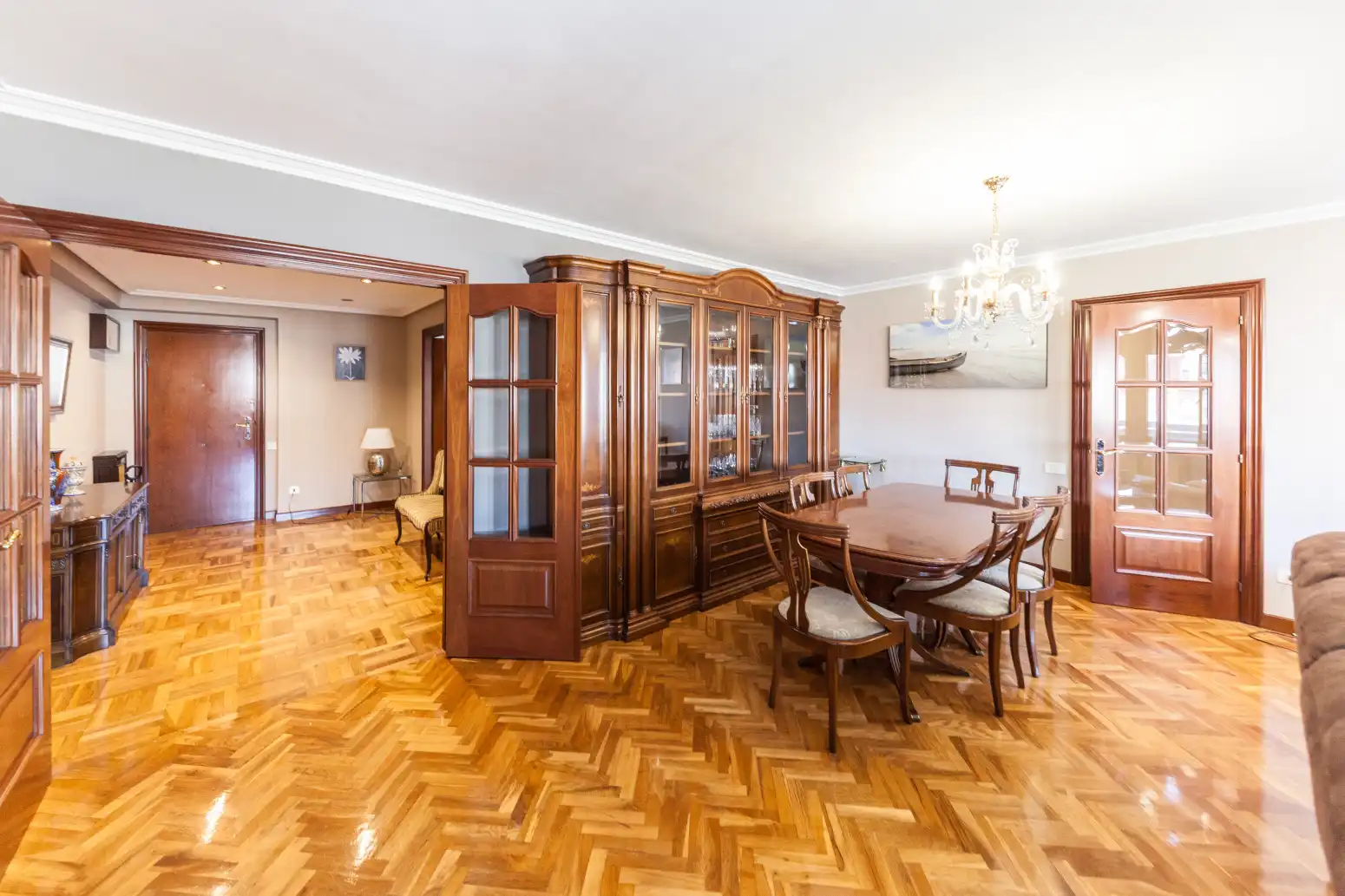 Dining room of Flat for sale in Gijón   with Heating, Parquet flooring and Terrace