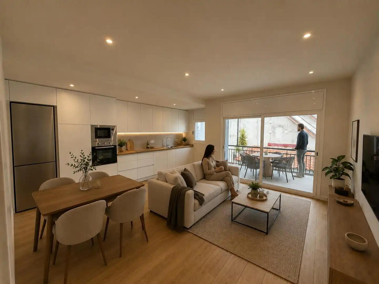 Living room of Flat for sale in Sabadell  with Air Conditioner, Heating and Parquet flooring